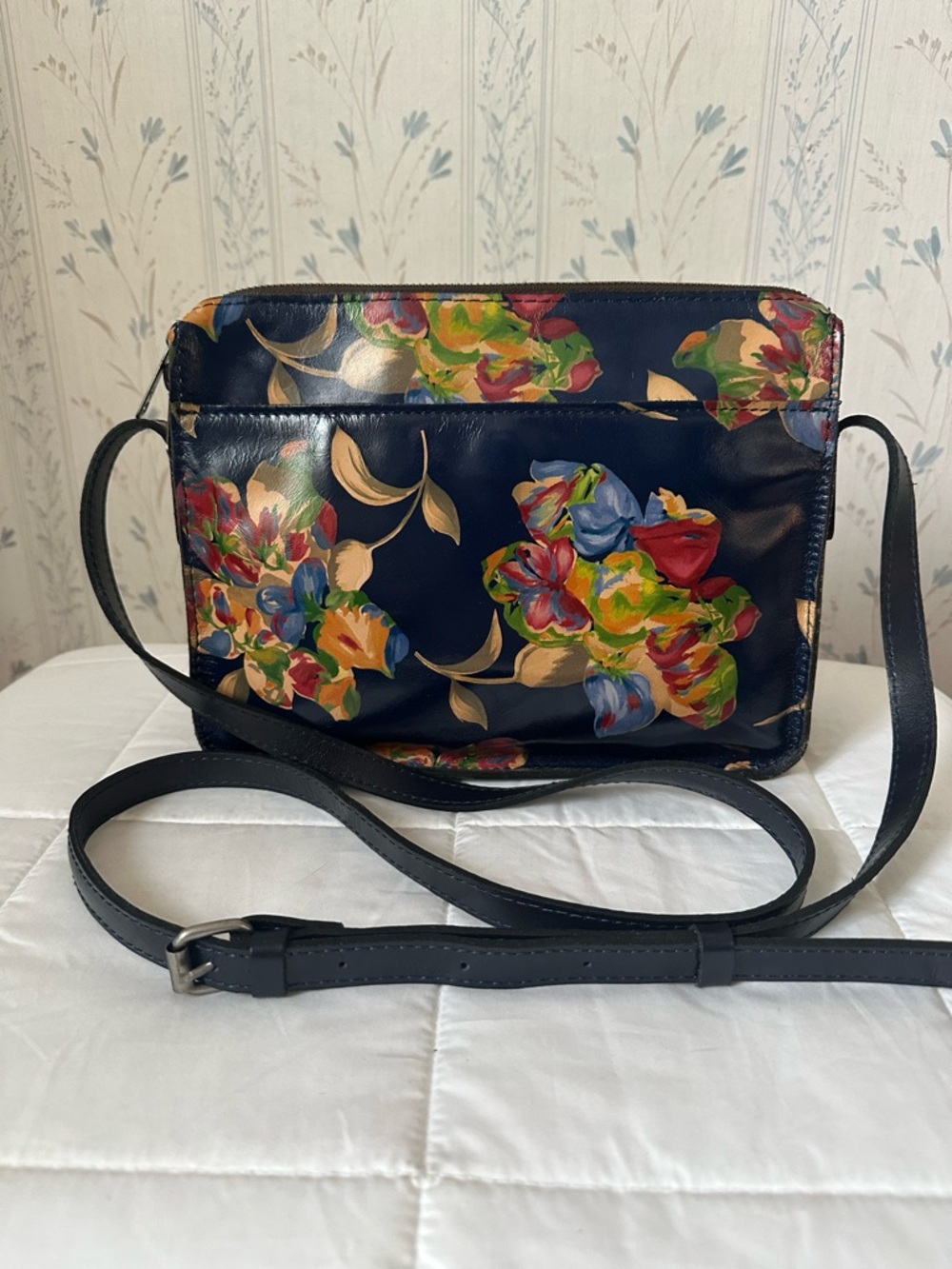 Patricia Nash Navy Floral Le Fleur Crossbody
